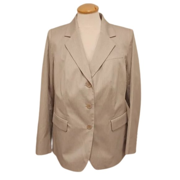 Talbots Woman Petites Striped Cotton Blend Blazer- Sz. 12P - Picture 1 of 11